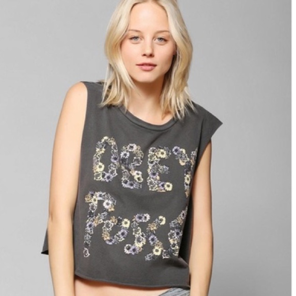 Urban Outfitters Obey Posse Cropped Tee